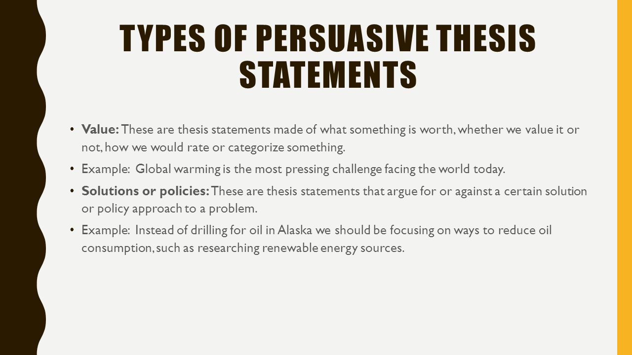 Thesis statement on global warming example